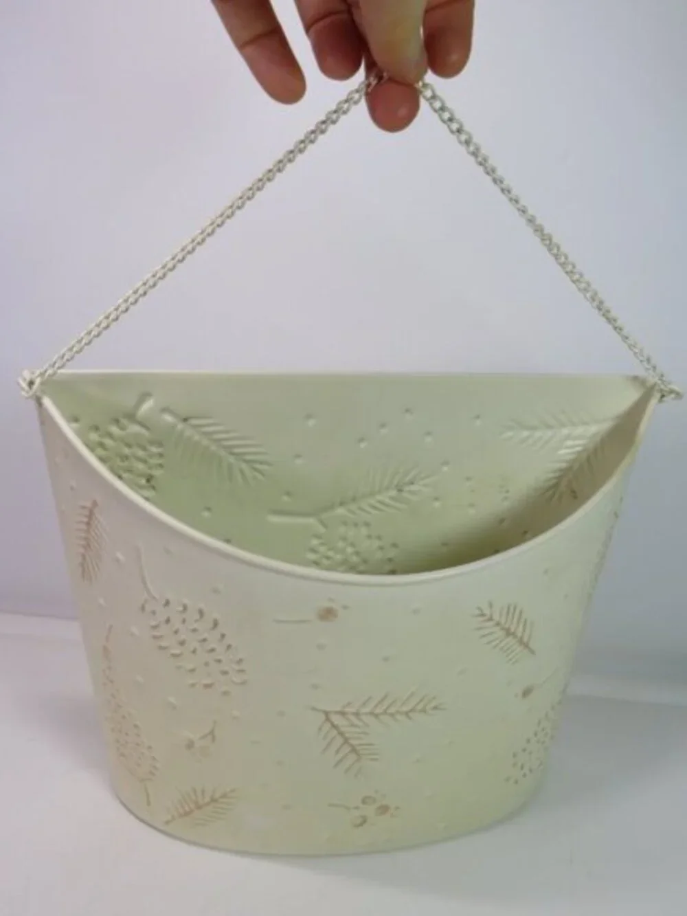 Hallmark Metal Wall Pocket Christmas Card Holder Hanging Planter ALL WINTER